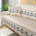 Summer Sofa Cushion, Universal L-Shaped Non-Slip Cover, Solid Color Simple Modern Backrest Towel