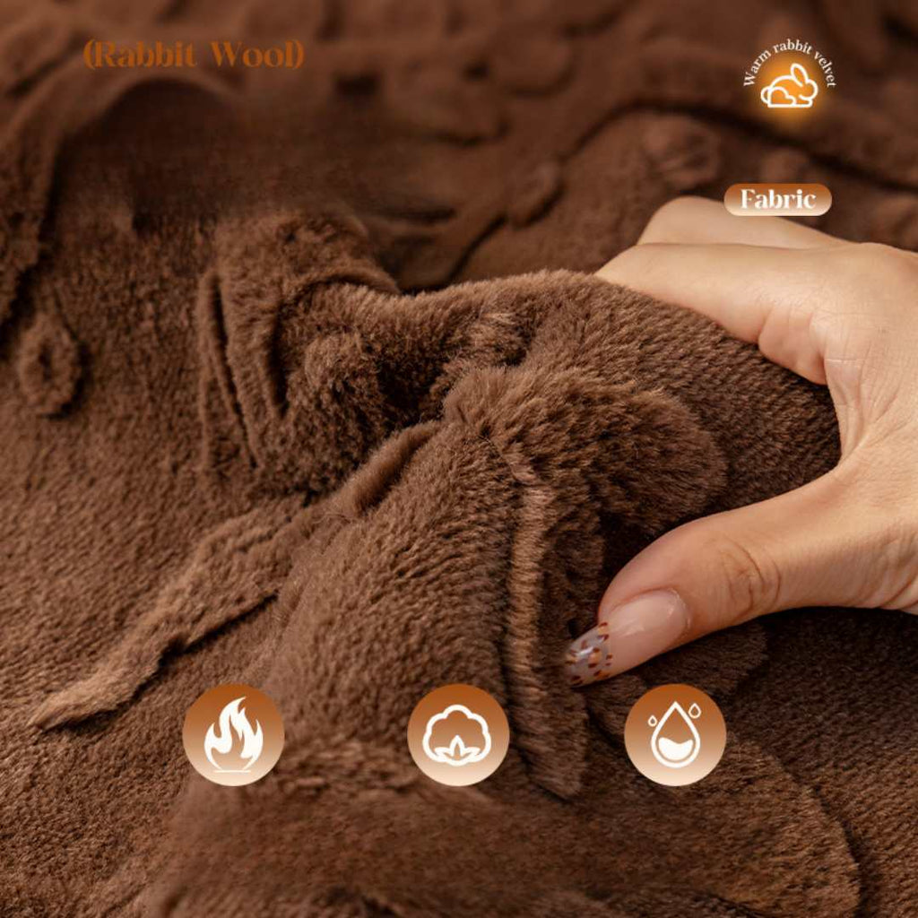 Rabbit Velvet Sofa Cushion Cover - Thickened Plush Non-Slip for Fall and Winter