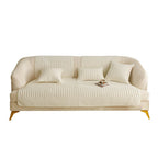Cream White Ins Style Plush Sofa Cushion, Crystal Velvet Four-Grade Sofa Cover Cloth
