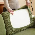 Vertical Stripe Corduroy Anti-Scratch Stretch Full-Cover Sofa Cover