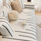 French Texture Washed Cotton Sofa Protector Cover - Soft Quilted Furniture Mat for Couch Protection