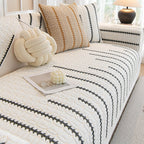 French Texture Washed Cotton Sofa Protector Cover - Soft Quilted Furniture Mat for Couch Protection