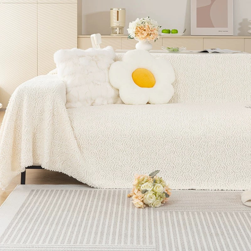 Cilinea Rose Plush Sofa Cover