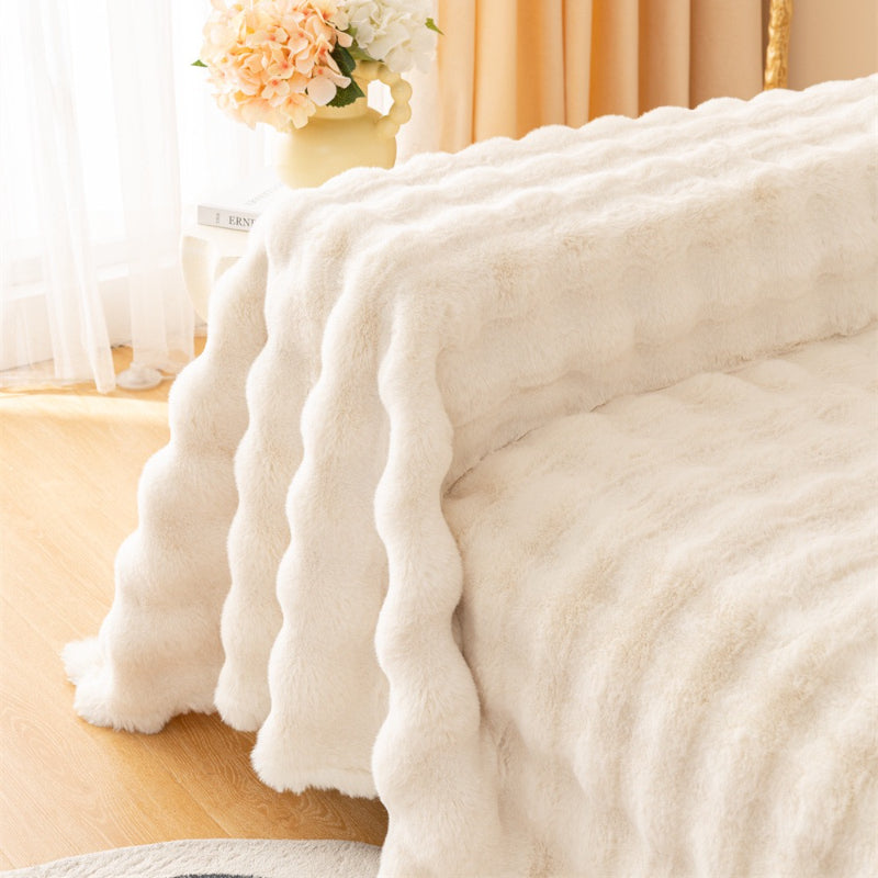 Cilinea Plush Cream Style Sofa Cover