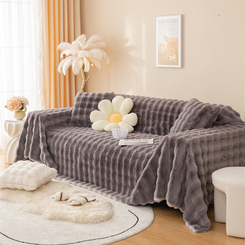 Cilinea Plush Cream Style Sofa Cover