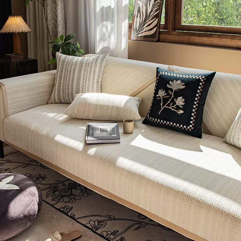 Cilinea Herringbone Anti-Slip Couch Cover
