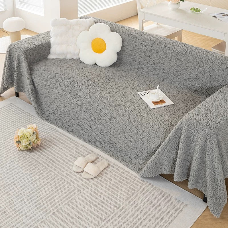 Cilinea Rose Plush Sofa Cover