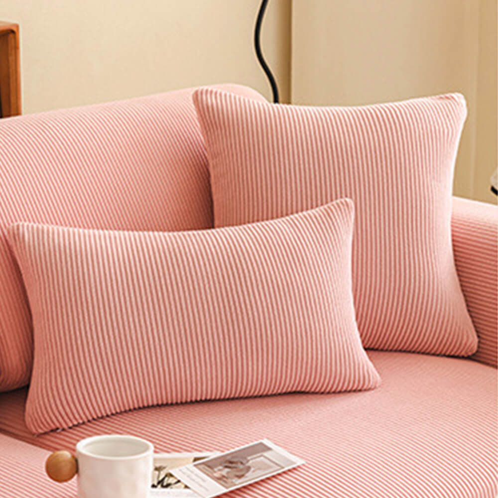 Vertical Stripe Corduroy Anti-Scratch Stretch Full-Cover Sofa Cover