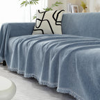 Chenille Herringbone Tassel Blanket Sofa Cover