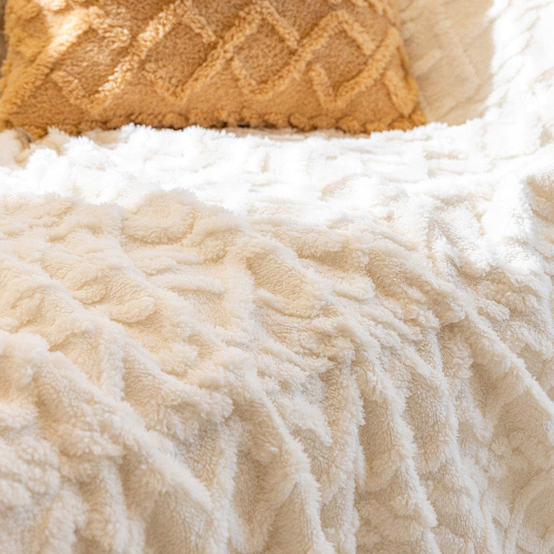 Cream Style Jacquard Velvet Sofa Cover – Dustproof, Elastic & Washable