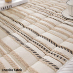 Cozy Chenille Striped Plush Non-Slip Sofa Protector Pet Mat Cover