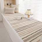 Cozy Chenille Striped Plush Non-Slip Sofa Protector Pet Mat Cover