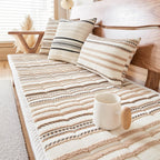 Cozy Chenille Striped Plush Non-Slip Sofa Protector Pet Mat Cover