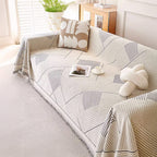Classic Geometric Chenille Pattern Sofa Throw Cover