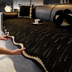 Trendy Chenille Anti-Scratch Elegant Wavy Shaped Couch Cover