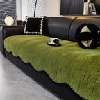 Trendy Chenille Anti-Scratch Elegant Wavy Shaped Couch Cover