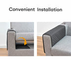Waterproof Quilted Sofa Armrest Cover with Pockets – Couch Protector for Living Room Furniture
