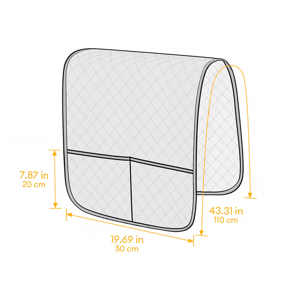 Waterproof Quilted Sofa Armrest Cover with Pockets – Couch Protector for Living Room Furniture