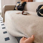 Breathable Woven Linen-Look Scratch-Resistant Sofa Throw Cover