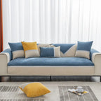 All-Season Water-Resistant Colorblock Anti-Slip Sofa Cover for Pets and Kids