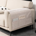 Chenille Anti-Scratch Sofa Armrest Cover with Magazine Holder, Comfortable Couch Protector for Living Room Furniture