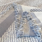 Herringbone Pattern Fringed Chenille Sofa Throw Cover