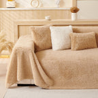 Luxury Skin-Friendly Long Faux Fur One-Piece Sofa Protector Cover - Multi-Functional Couch Mat