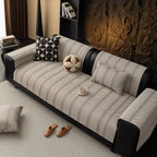 Minimalist Herringbone Weave Breathable Faux Linen All-Season Sofa Cover
