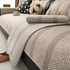 Minimalist Herringbone Weave Breathable Faux Linen All-Season Sofa Cover