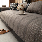 Minimalist Herringbone Weave Breathable Faux Linen All-Season Sofa Cover