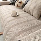 Minimalist Herringbone Weave Breathable Faux Linen All-Season Sofa Cover