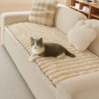 Solid-Color Fluffy Thickened Couch Cover for Sofa Decor
