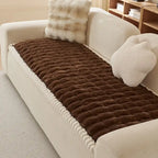 Solid-Color Fluffy Thickened Couch Cover for Sofa Decor