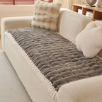 Solid-Color Fluffy Thickened Couch Cover for Sofa Decor