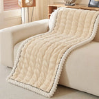 Solid-Color Fluffy Thickened Couch Cover for Sofa Decor