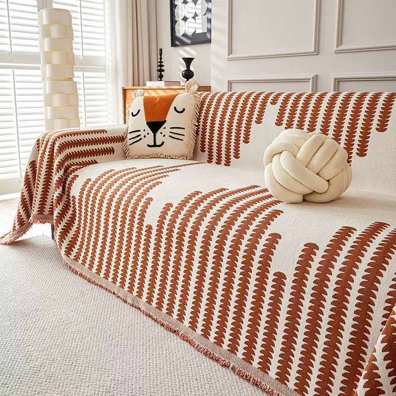 Christmas Chenille Sofa Cover – Cozy Holiday Home Decor Gift, Vintage Non-Slip, Washable & Cat-Scratch Resistant