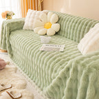 Cilinea Plush Cream Style Sofa Cover