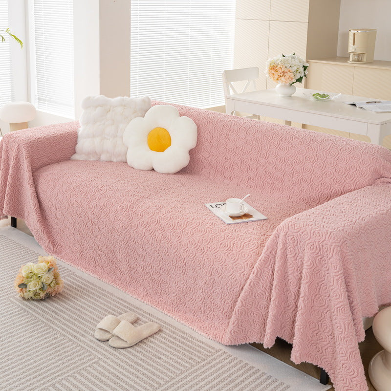 Cilinea Rose Plush Sofa Cover