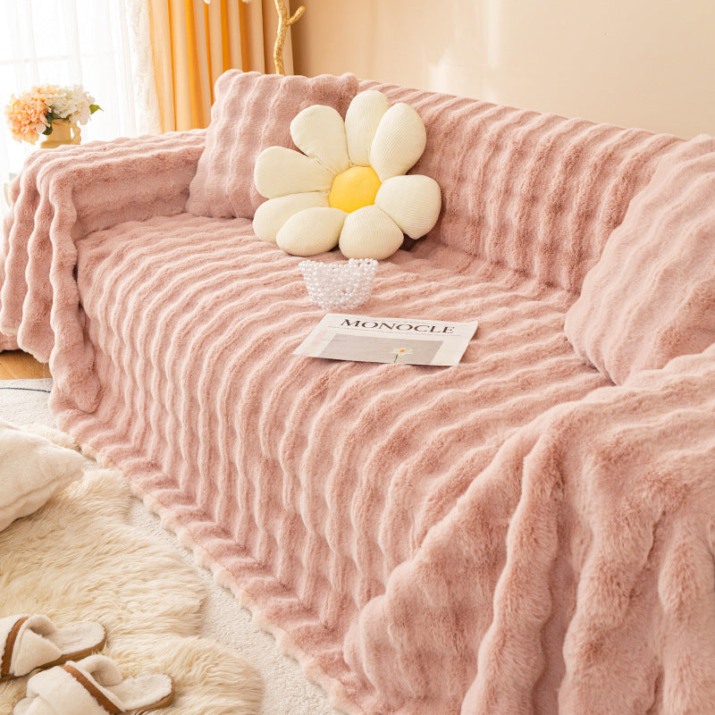 Cilinea Plush Cream Style Sofa Cover