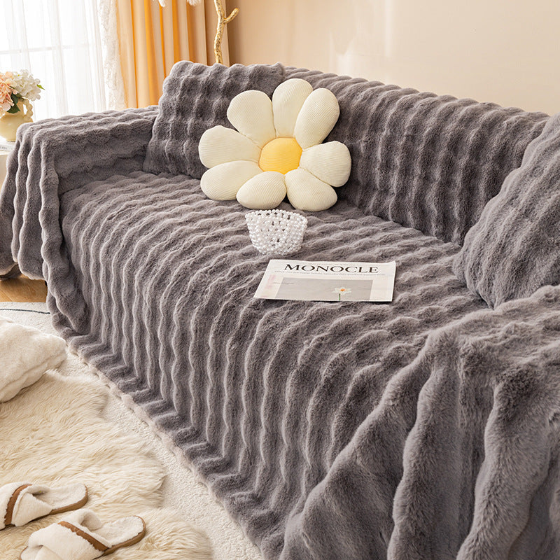 Cilinea Plush Cream Style Sofa Cover