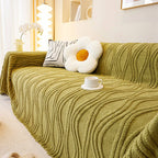 Plush Striped Sofa Protector Cover - Warm Full Coverage Furniture Mat for Couch Protection