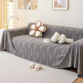 Plush Striped Sofa Protector Cover - Warm Full Coverage Furniture Mat for Couch Protection