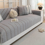 French Texture Washed Cotton Sofa Protector Cover - Soft Quilted Furniture Mat for Couch Protection