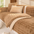 Plush Thickened Non-Slip Sofa Cushion, Four-Season Universal L-Shaped Cover, Rabbit Plush Light Luxury Style