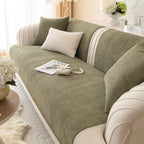 Simple Solid Color Plush Furniture Protector Sofa Cover