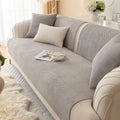 Simple Solid Color Plush Furniture Protector Sofa Cover