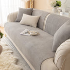 Simple Solid Color Plush Furniture Protector Sofa Cover