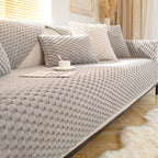 Honeycomb Plush Thickened Non-Slip Sofa Cover