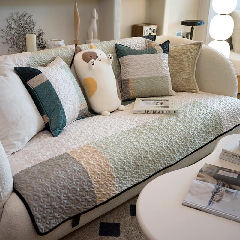 Light Luxury Cotton Sofa Cover, Anti-Scratch Furniture Protector Couch Cover