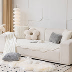Light Luxury Plush Houndstooth Sofa Protector Cover - Stylish Irregular Furniture Mat for Couch Protection
